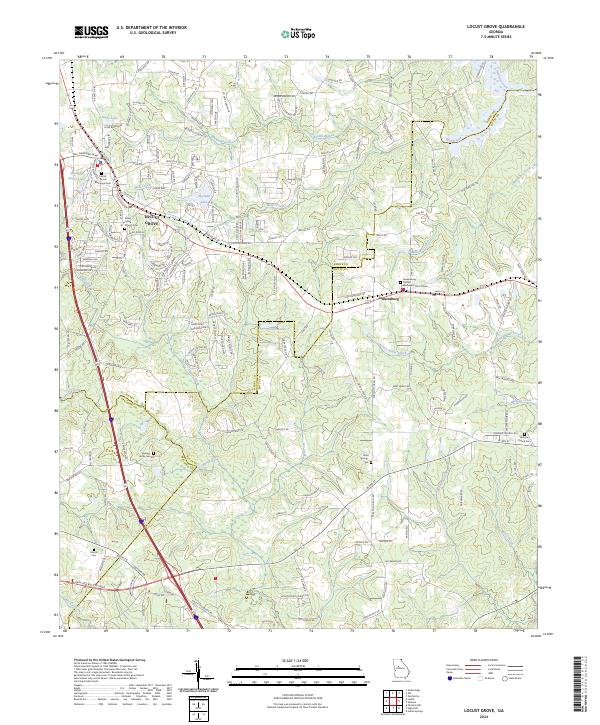 US Topo 7.5-minute map for Locust Grove GA