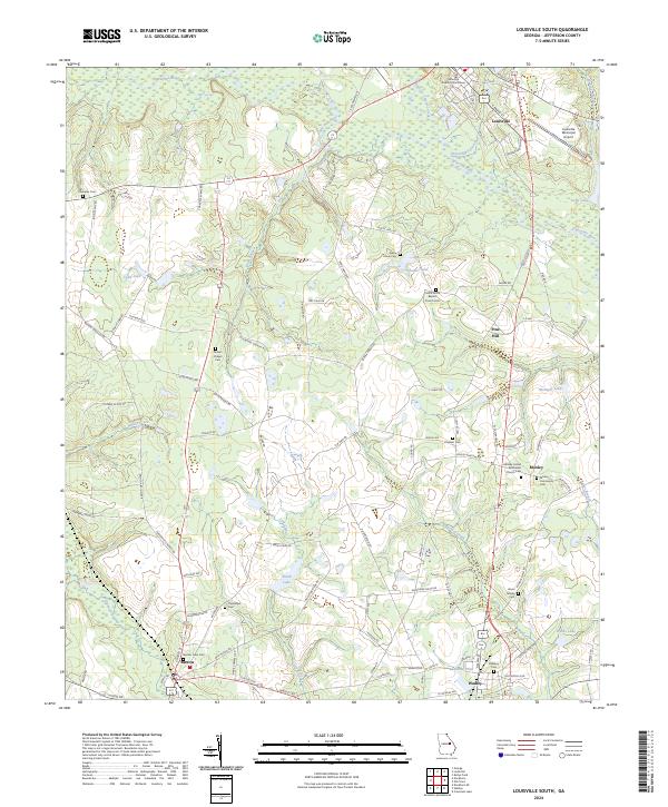 US Topo 7.5-minute map for Louisville South GA