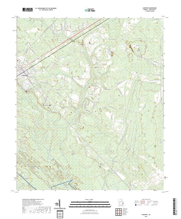 US Topo 7.5-minute map for Ludowici GA