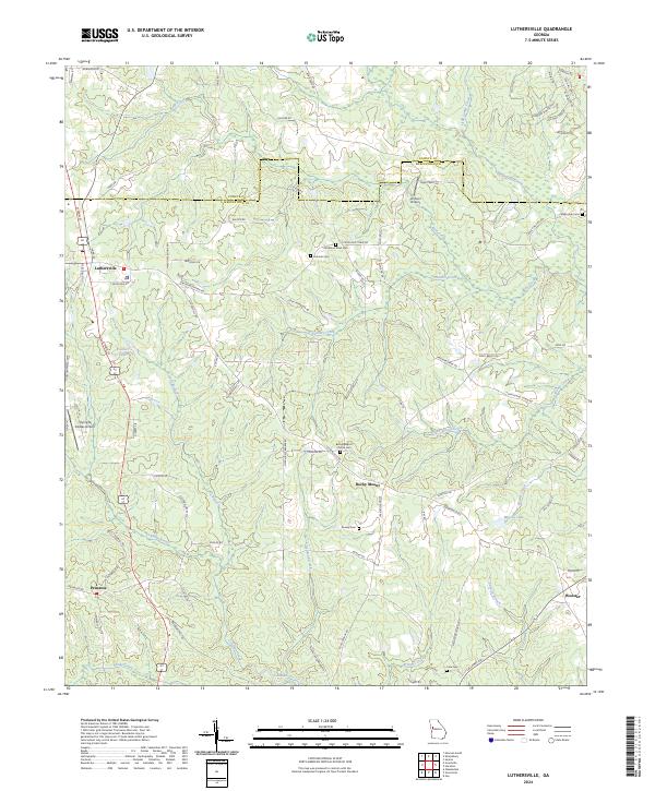 US Topo 7.5-minute map for Luthersville GA