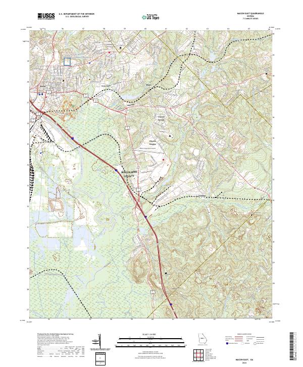 US Topo 7.5-minute map for Macon East GA