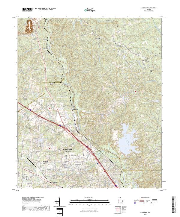 US Topo 7.5-minute map for Macon NW GA