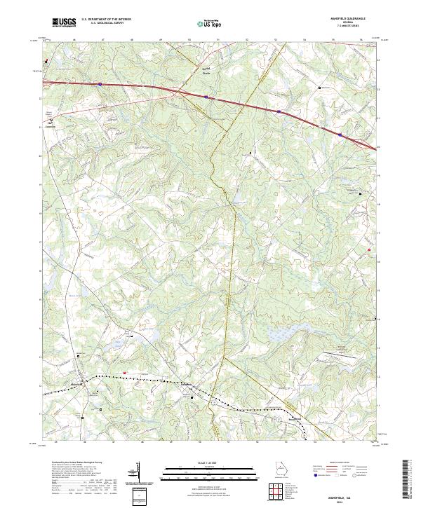 US Topo 7.5-minute map for Mansfield GA