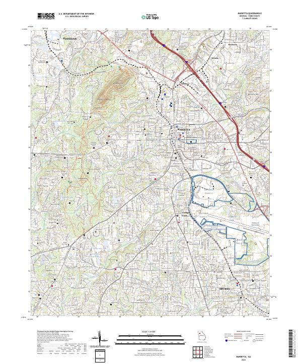 US Topo 7.5-minute map for Marietta GA