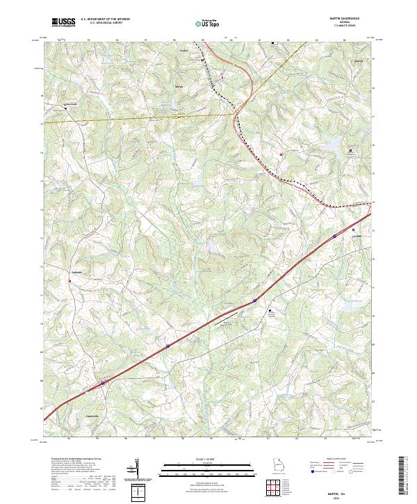 US Topo 7.5-minute map for Martin GA