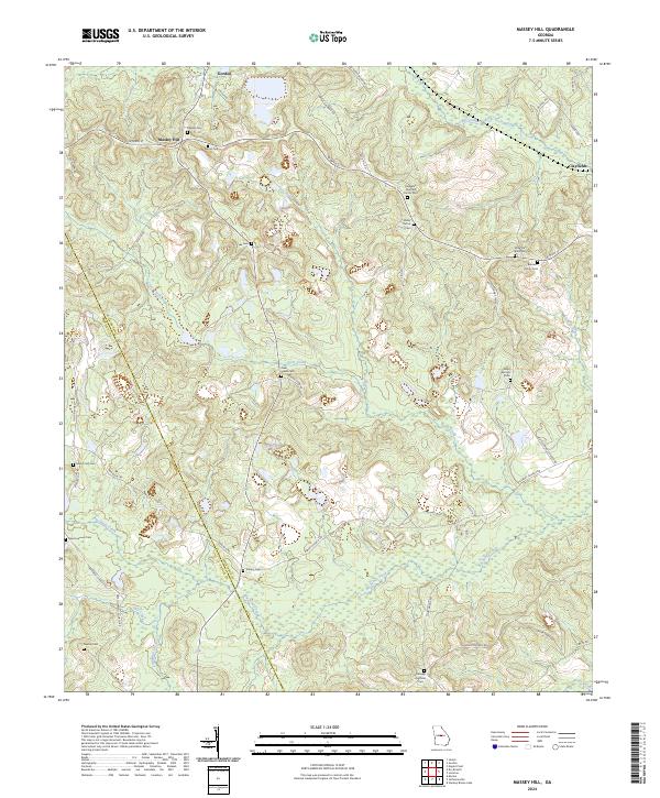 US Topo 7.5-minute map for Massey Hill GA