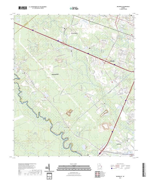 US Topo 7.5-minute map for Meldrim SE GA