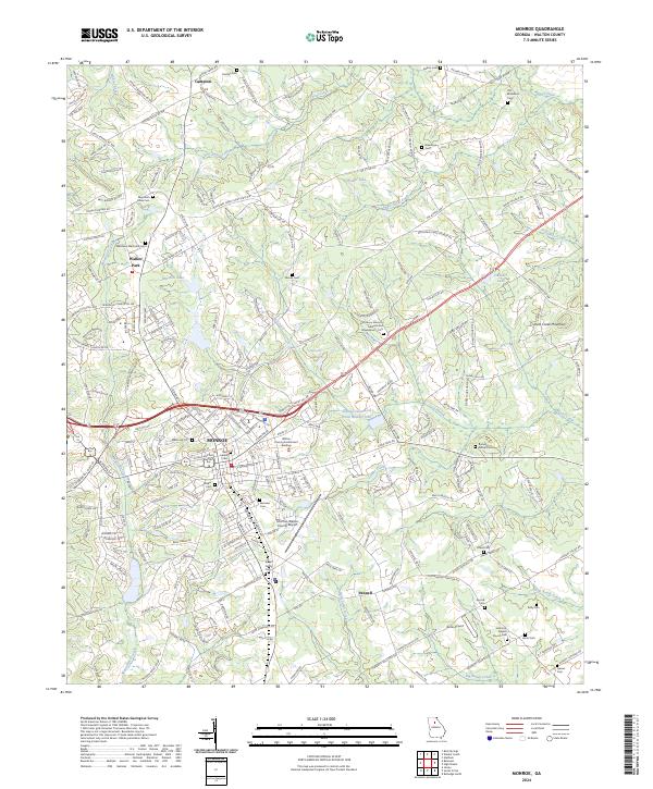 US Topo 7.5-minute map for Monroe GA