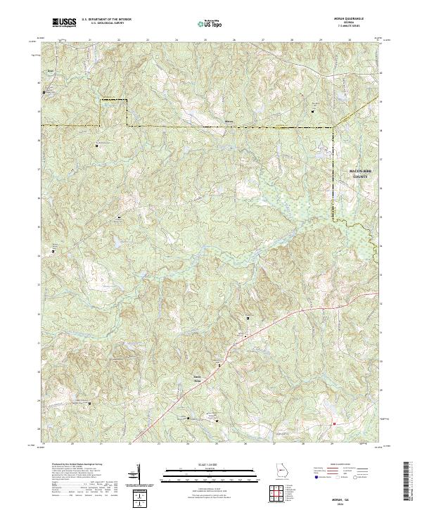 US Topo 7.5-minute map for Moran GA