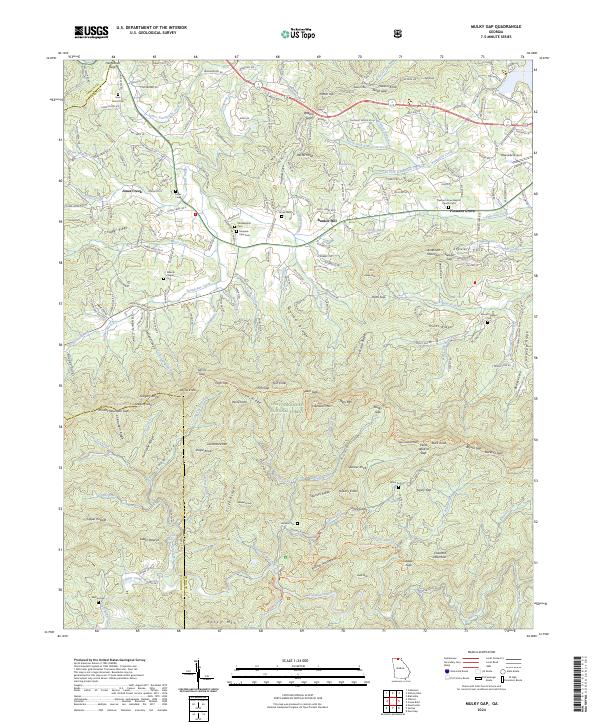 US Topo 7.5-minute map for Mulky Gap GA