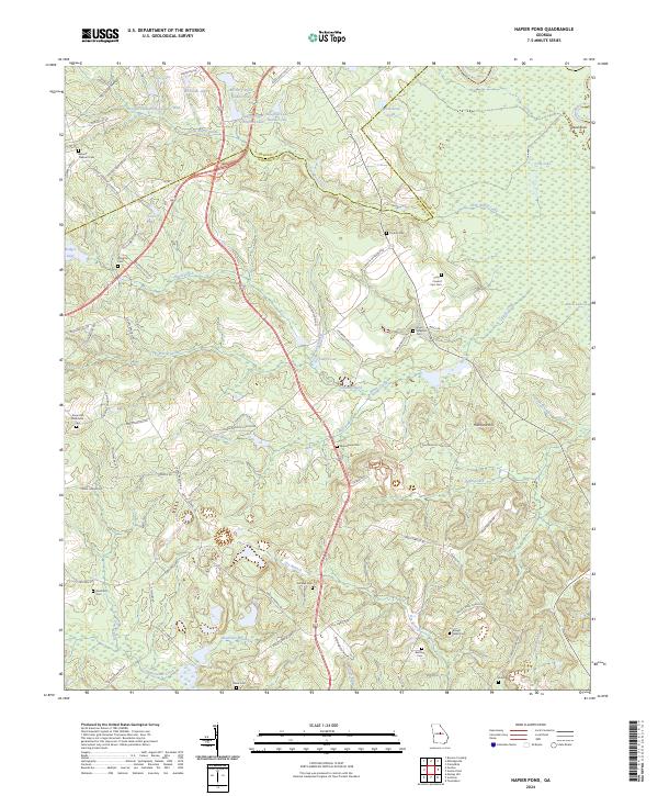 US Topo 7.5-minute map for Napier Pond GA