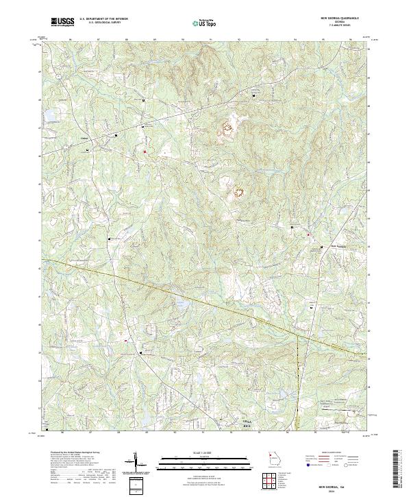 US Topo 7.5-minute map for New Georgia GA