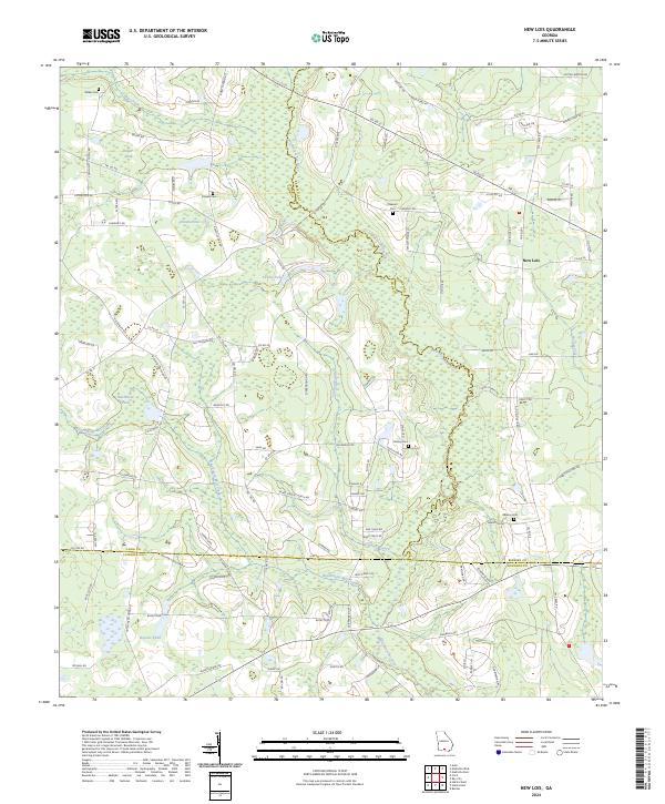 US Topo 7.5-minute map for New Lois GA