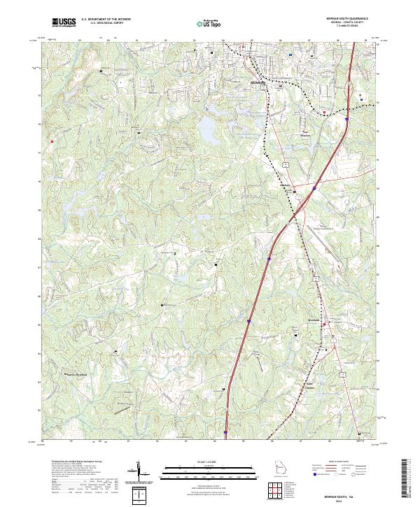 US Topo 7.5-minute map for Newnan South GA