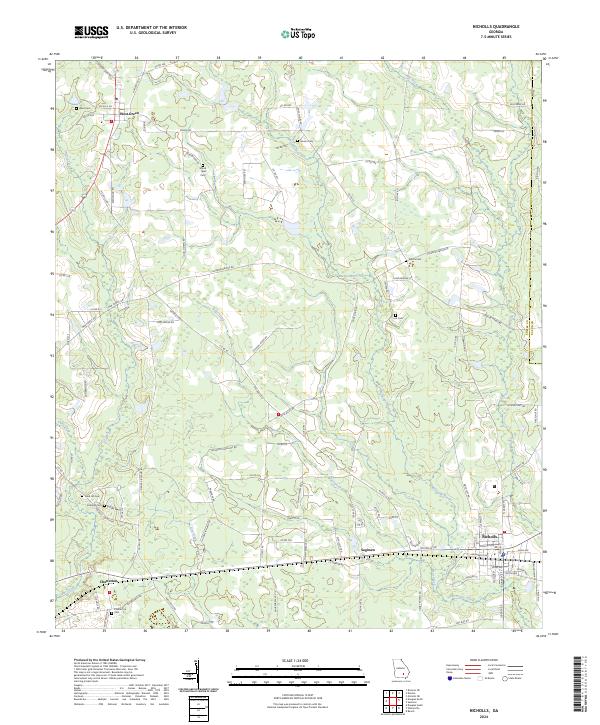 US Topo 7.5-minute map for Nicholls GA