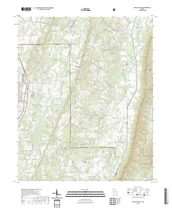 US Topo 7.5-minute map for Nickajack Gap GA