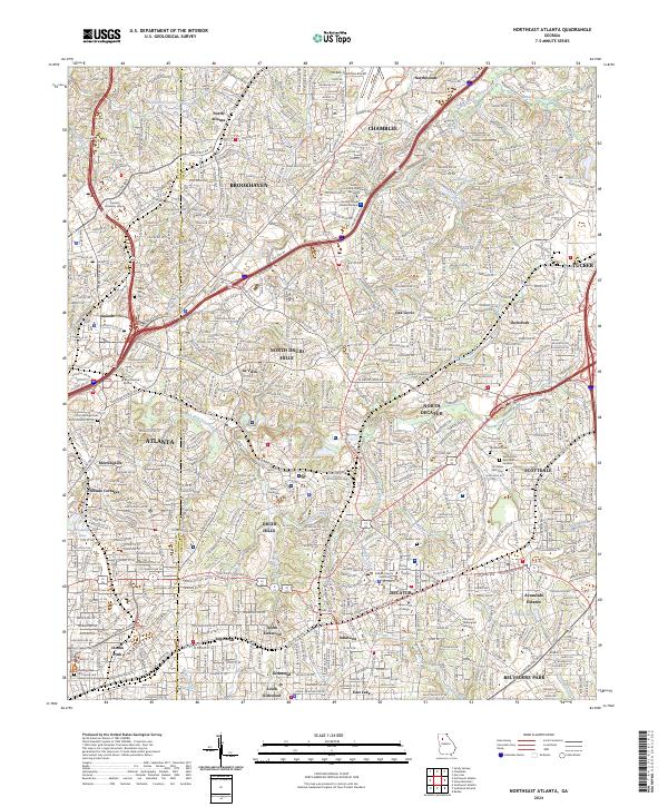 US Topo 7.5-minute map for Northeast Atlanta GA