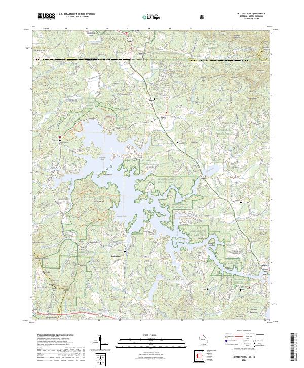 US Topo 7.5-minute map for Nottely Dam GANC