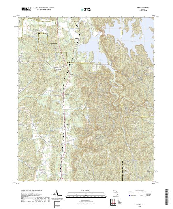 US Topo 7.5-minute map for Oakman GA