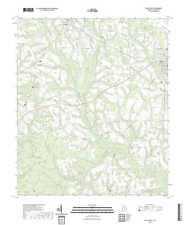 US Topo 7.5-minute map for Ocilla West GA