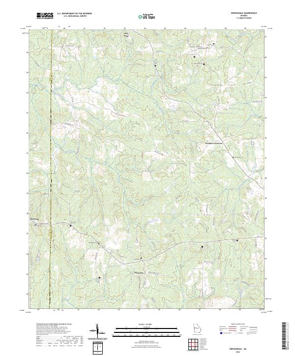 US Topo 7.5-minute map for Odessadale GA