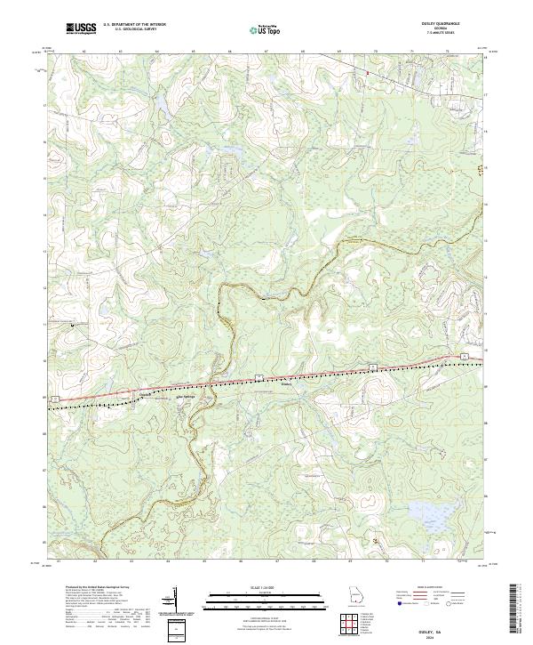 US Topo 7.5-minute map for Ousley GA