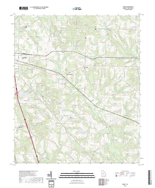 US Topo 7.5-minute map for Penia GA