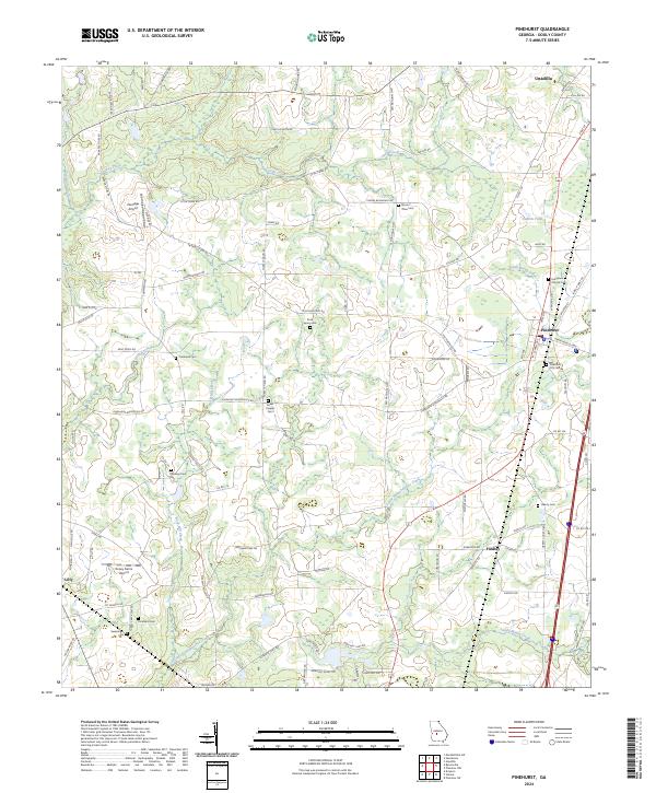 US Topo 7.5-minute map for Pinehurst GA