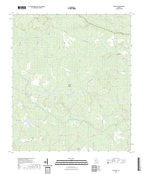 US Topo 7.5-minute map for Pineland GA