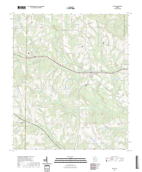 US Topo 7.5-minute map for Pitts GA