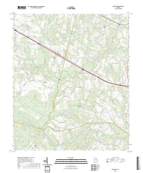 US Topo 7.5-minute map for Register GA