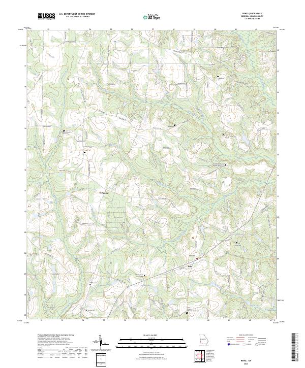 US Topo 7.5-minute map for Reno GA