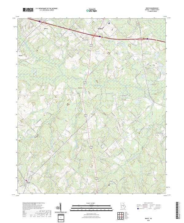 US Topo 7.5-minute map for Rentz GA