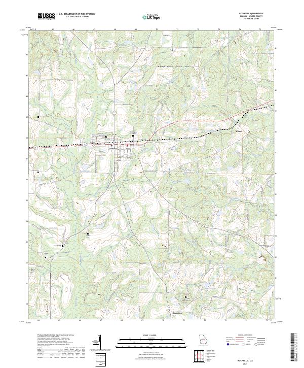 US Topo 7.5-minute map for Rochelle GA