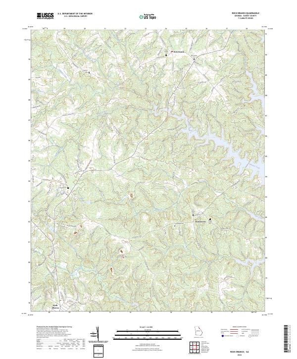 US Topo 7.5-minute map for Rock Branch GA