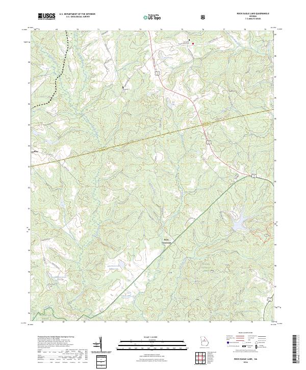 US Topo 7.5-minute map for Rock Eagle Lake GA