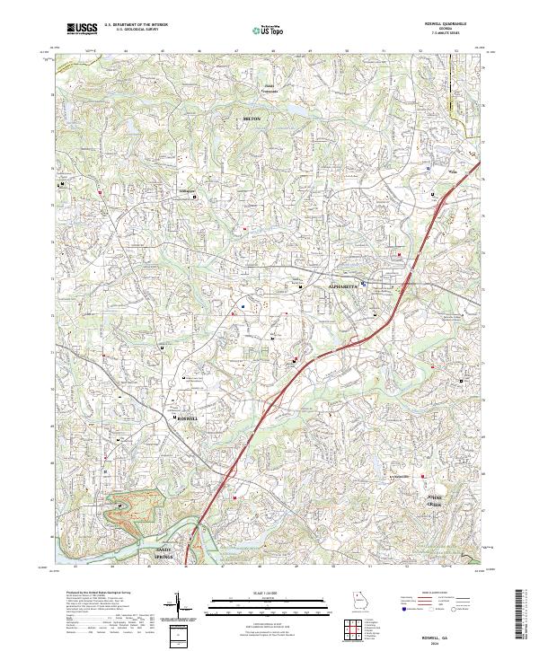 US Topo 7.5-minute map for Roswell GA