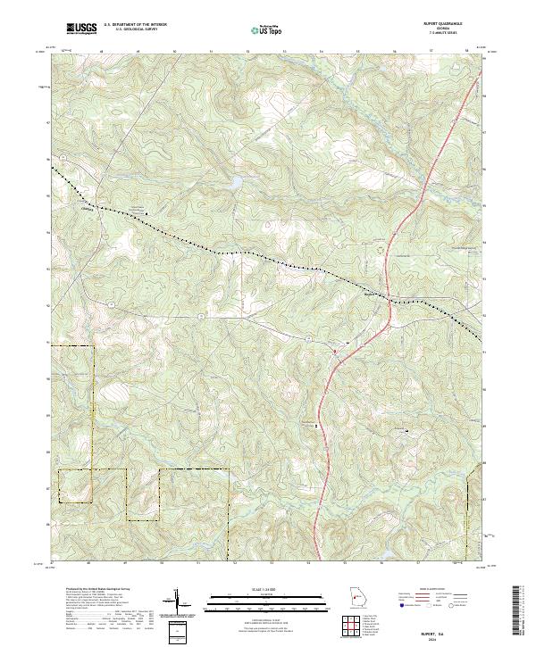 US Topo 7.5-minute map for Rupert GA