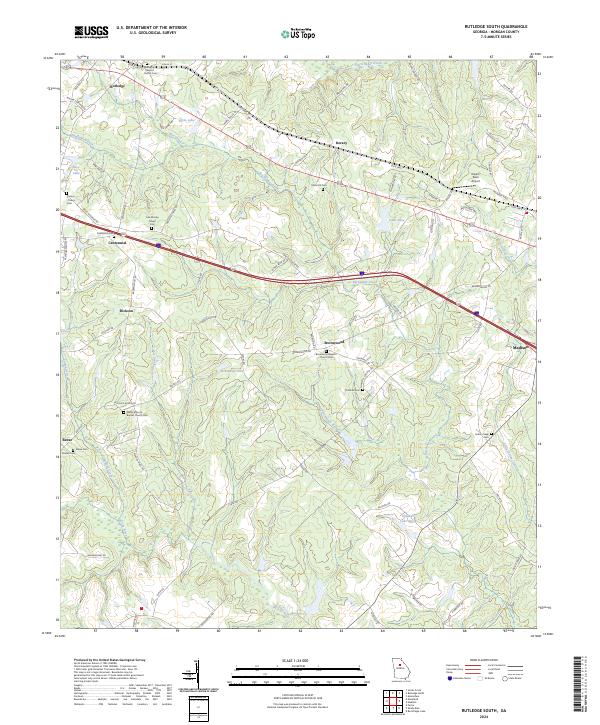 US Topo 7.5-minute map for Rutledge South GA