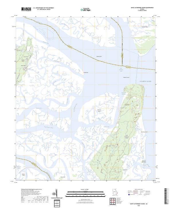 US Topo 7.5-minute map for Saint Catherines Sound GA