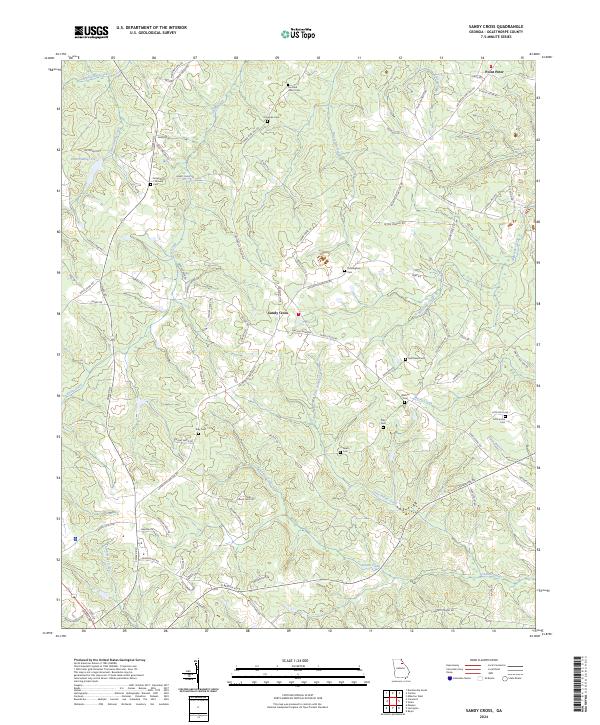 US Topo 7.5-minute map for Sandy Cross GA