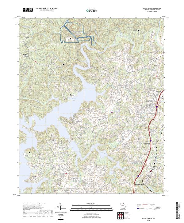 US Topo 7.5-minute map for South Canton GA