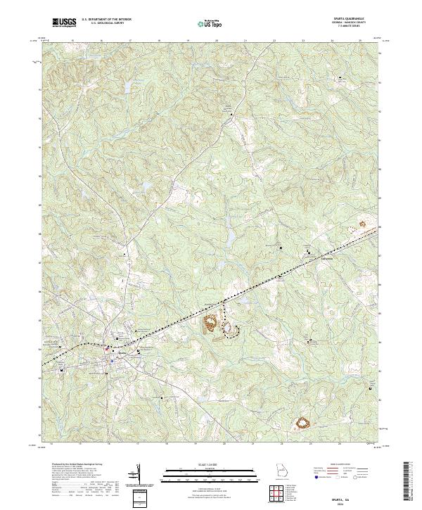 US Topo 7.5-minute map for Sparta GA