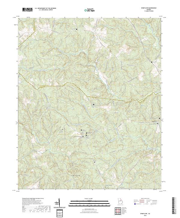 US Topo 7.5-minute map for Sparta NW GA