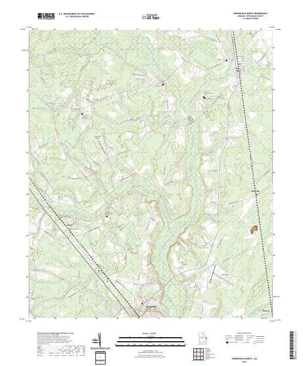 US Topo 7.5-minute map for Springfield North GA