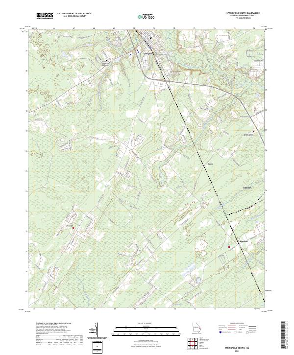 US Topo 7.5-minute map for Springfield South GA