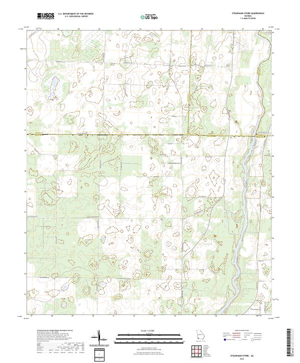 US Topo 7.5-minute map for Steadhams Store GA