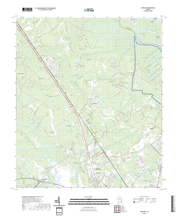 US Topo 7.5-minute map for Sterling GA