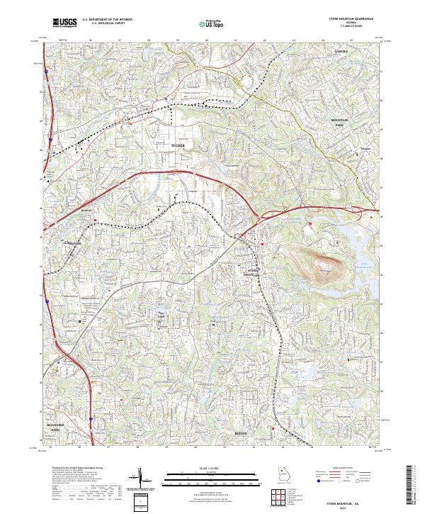 US Topo 7.5-minute map for Stone Mountain GA