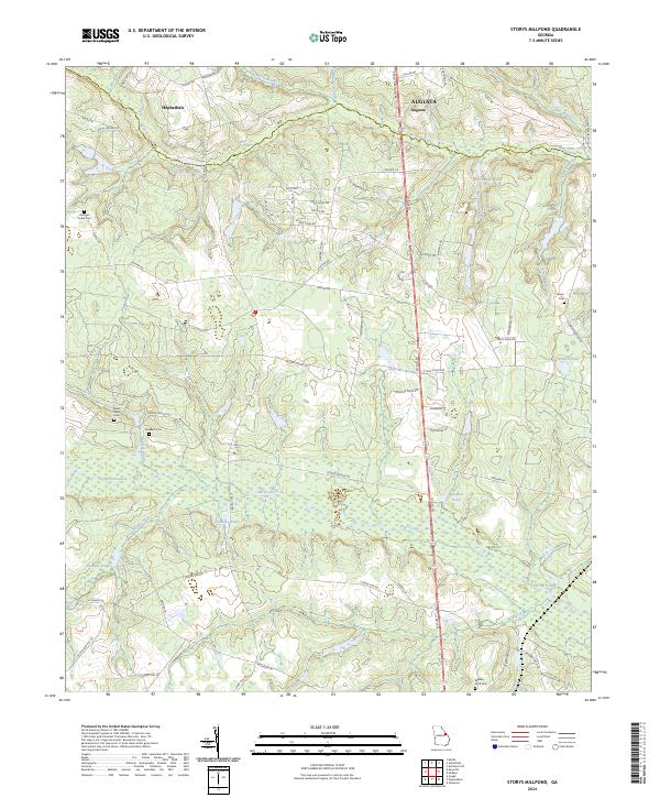 US Topo 7.5-minute map for Storys Millpond GA